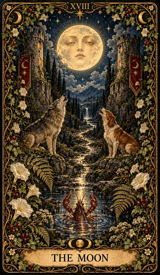 The Moon card from the Moonlit Garden deck